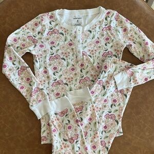 Roller Rabbit Kids Floral Pajama Set in White and Pink